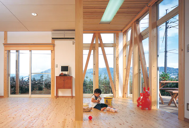 雨楽な家 風景のいい２階子ども室　建築地 広島