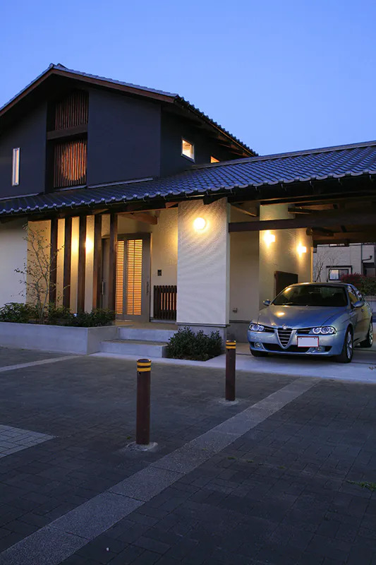 雨楽な家･Ga 千葉モデルハウス 夜景