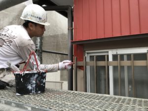 刈谷市　足場を使って住宅の外壁のリフォーム