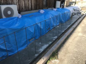 豊田市 ブロック積とフェンス取り付けの外構工事