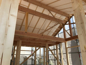 注文住宅 ロフトのある平屋が上棟