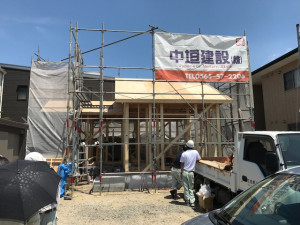 平屋建て､上棟しました