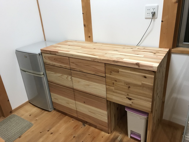 無垢特注家具　カウンター収納