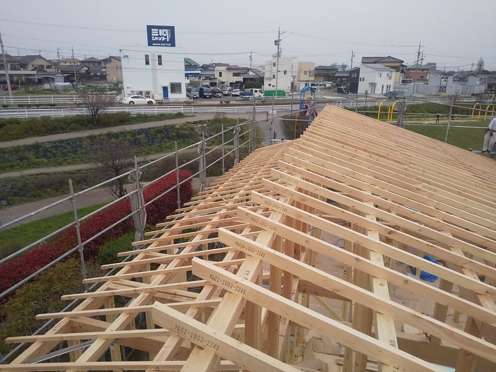 　LDK斜め天井の平家建【工事完了】