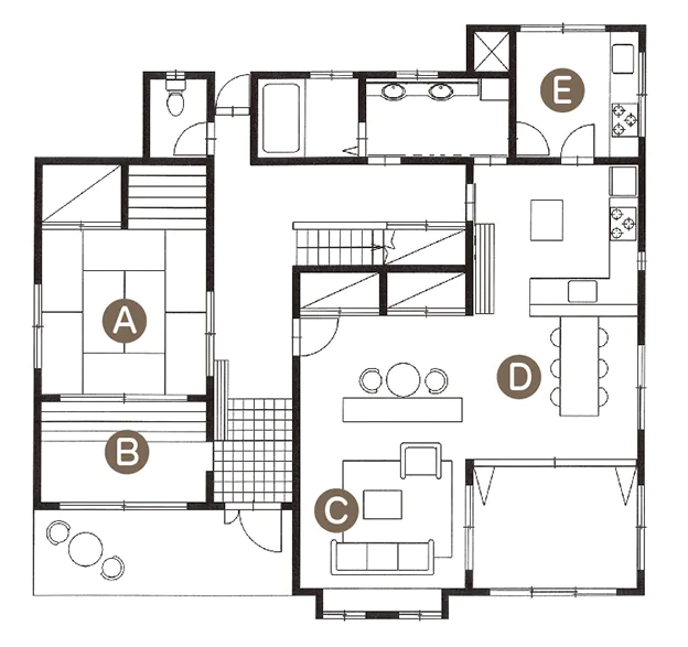 土間のパターンを考える ベースの間取り