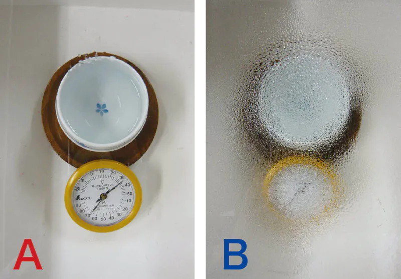 漆喰とビニルクロスの吸湿実験の結果