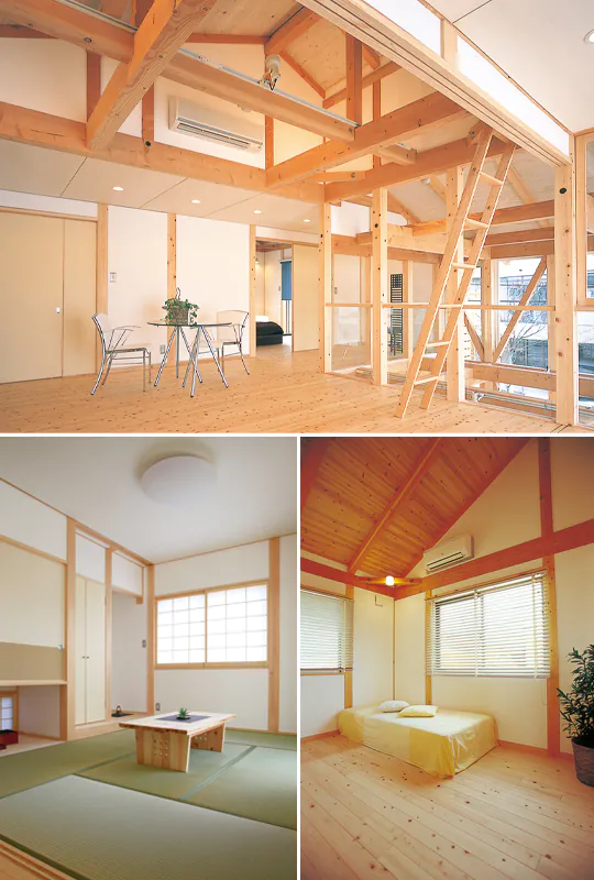 自然素材の家 木の構造美や漆喰壁との組み合わせを楽しむ真壁づくりの家の実例